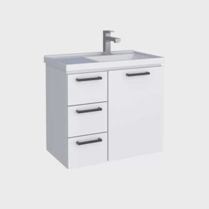 Gabinete para Banheiro em Aço 3 Gavetas 61,5cm Ameixa Cozimax
